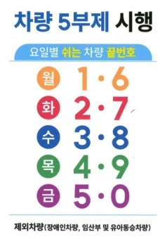 차량 5부제 시행