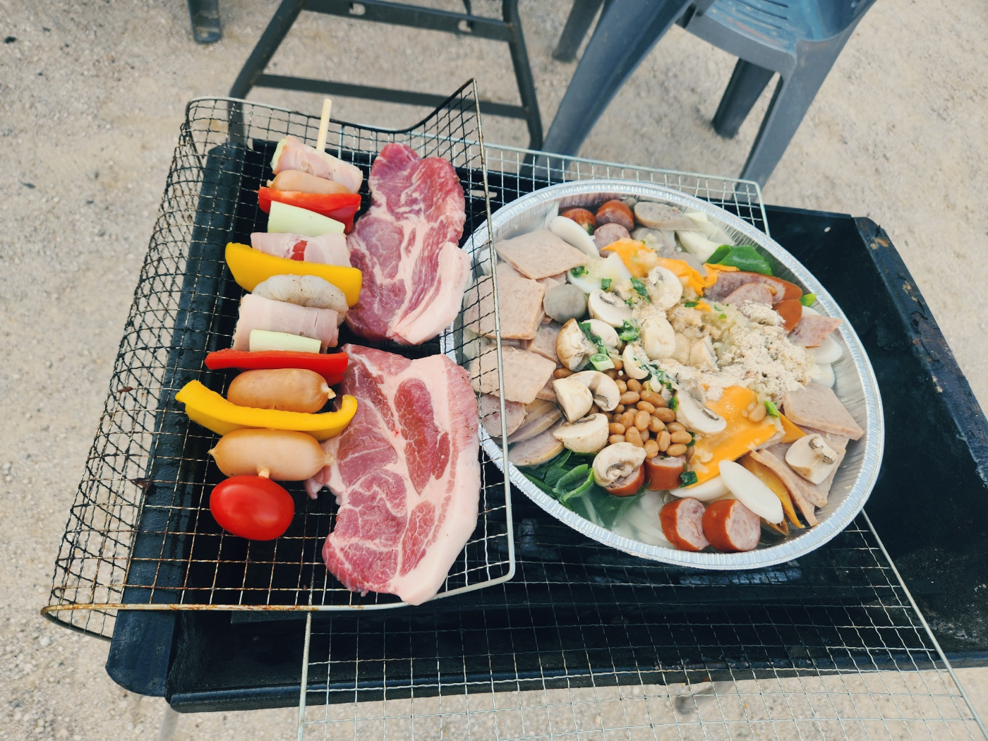 해운대메이커교육센터 캠핑 숯불고기