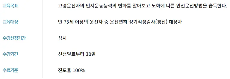 고령운전자-의무교육안내이미지