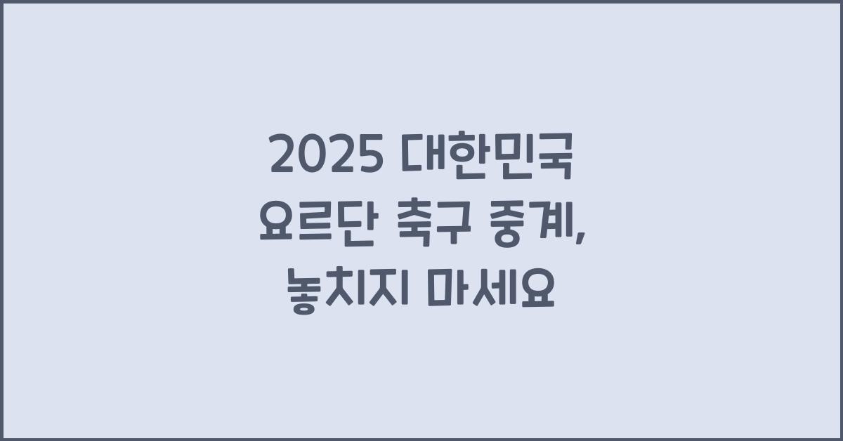 2025 ๋ํ๋ฏผ๊ตญ ์๋ฅด๋จ ์ถ๊ตฌ ์ค๊ณ