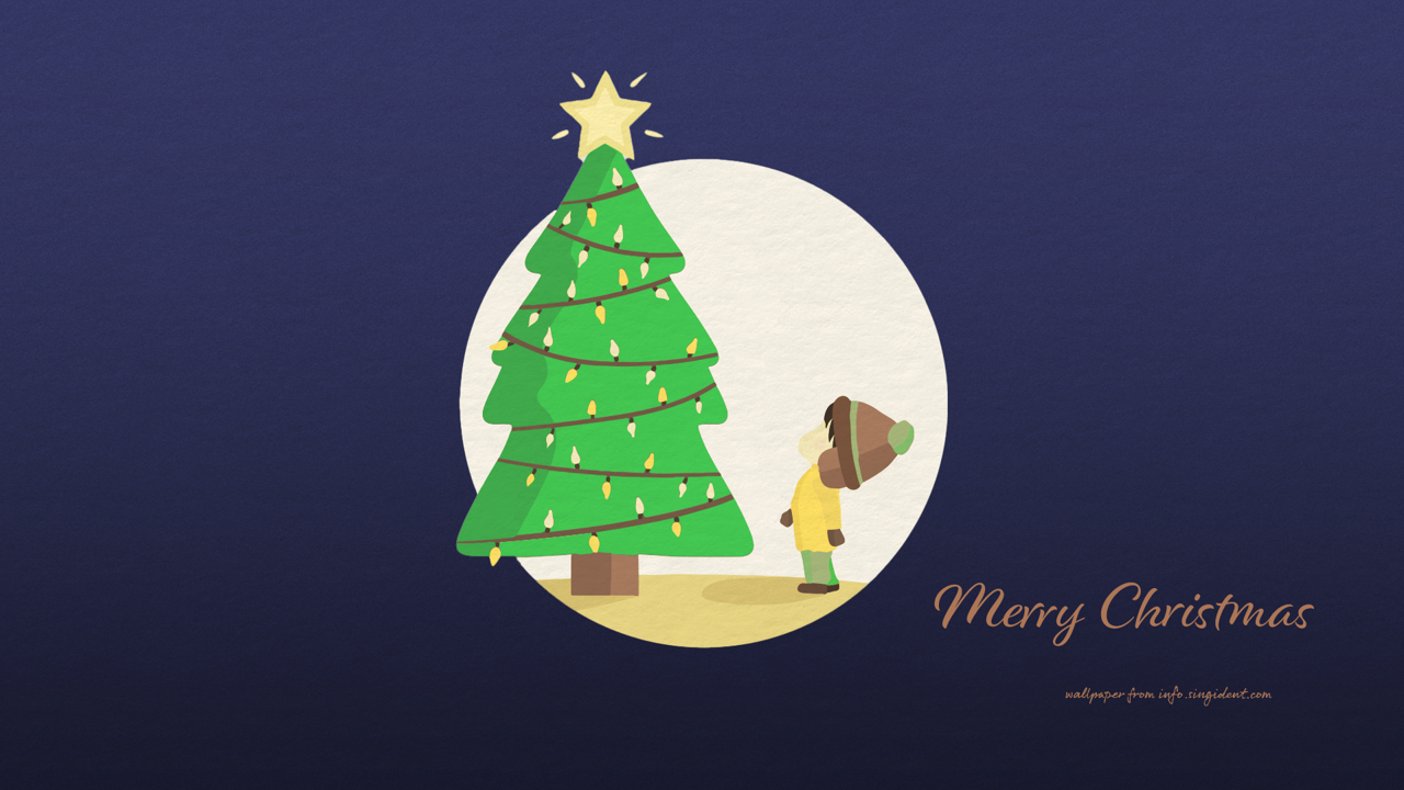 08 크리스마스트리와 소년 C - Merry Christmas 크리스마스배경화면