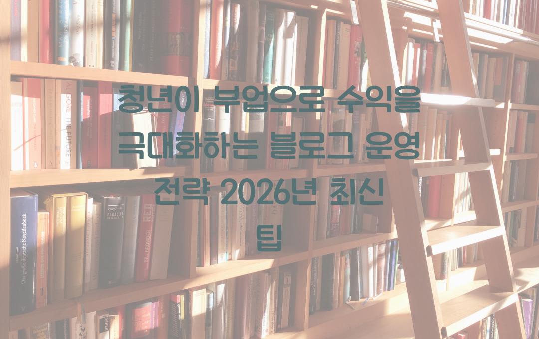 청년이 부업으로 수익을 극대화하는 블로그 운영 전략