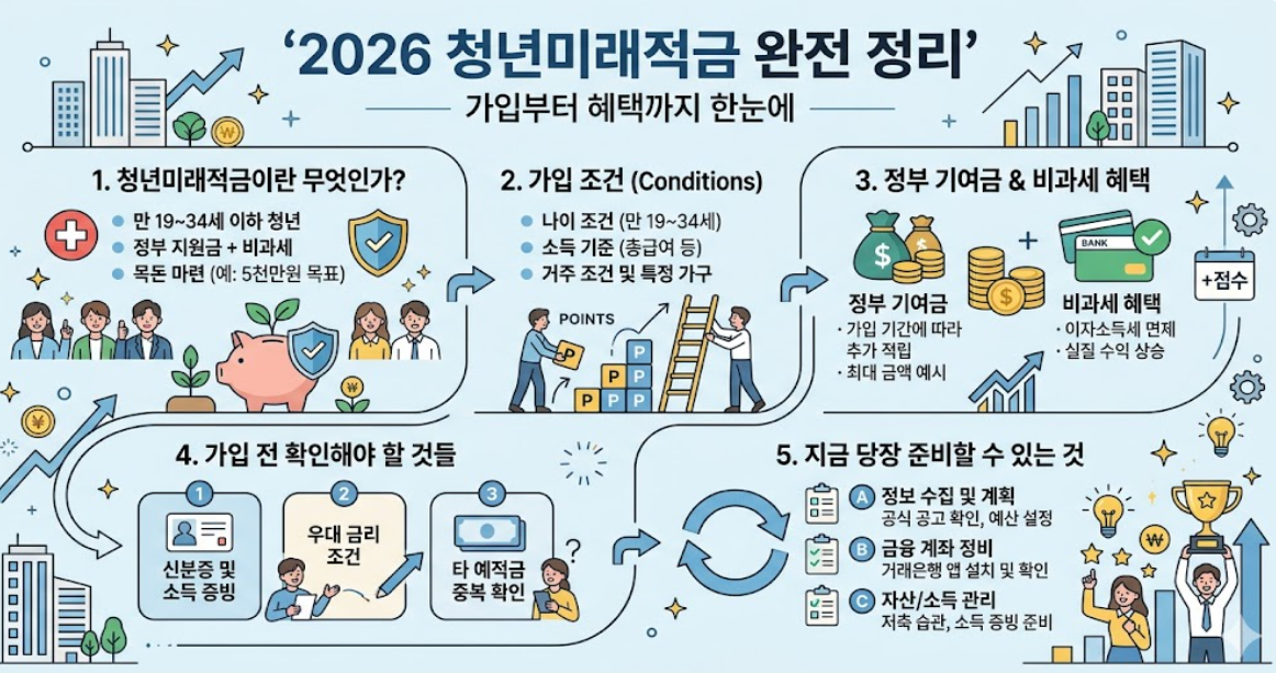 청년미래적금, 가입조건, 정부 기여금, 비과세 혜택, 확인사항, 준비사함,