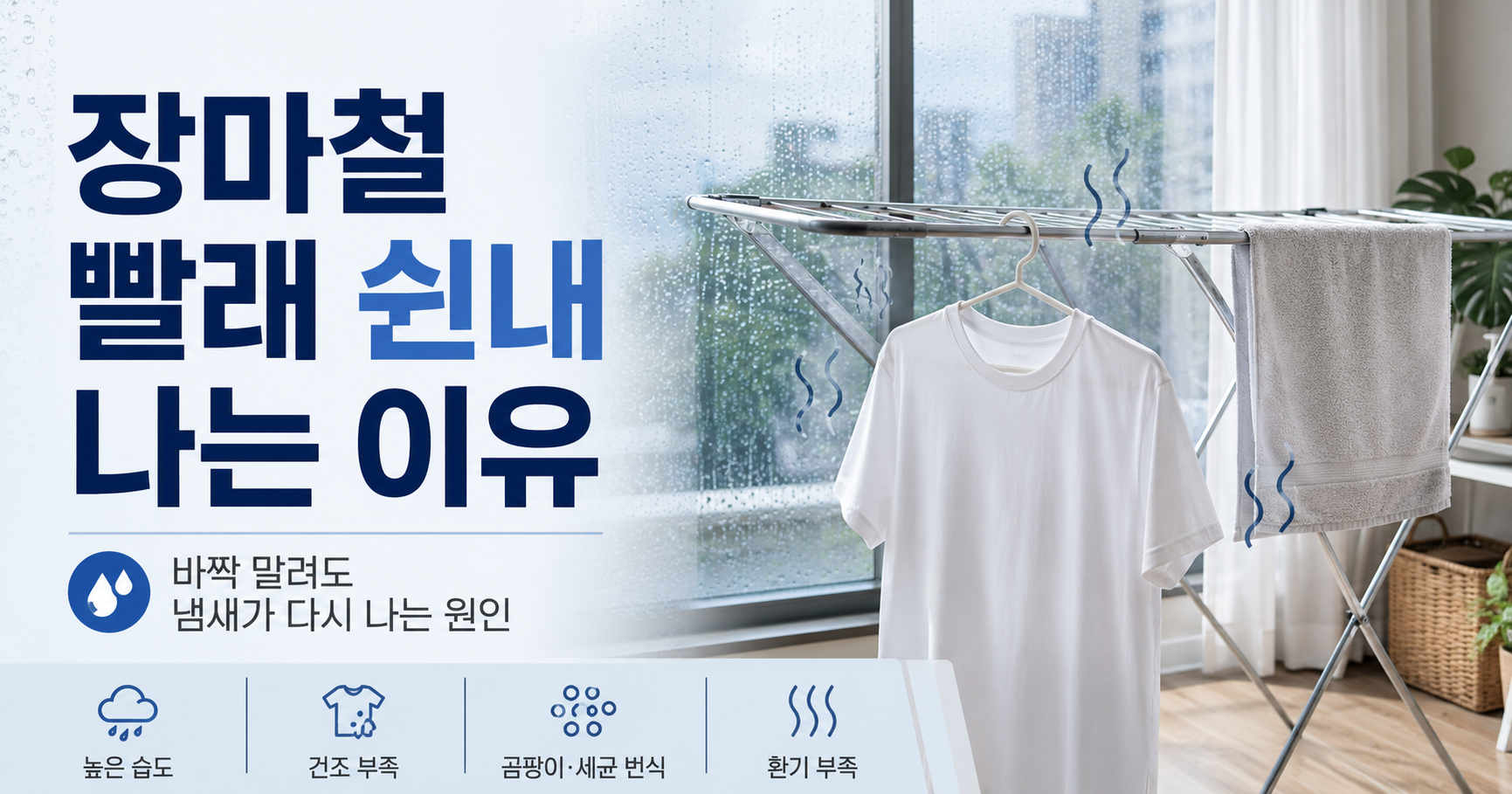 장마철 빨래 쉰내가 나는 이유와 냄새가 다시 올라오는 원인