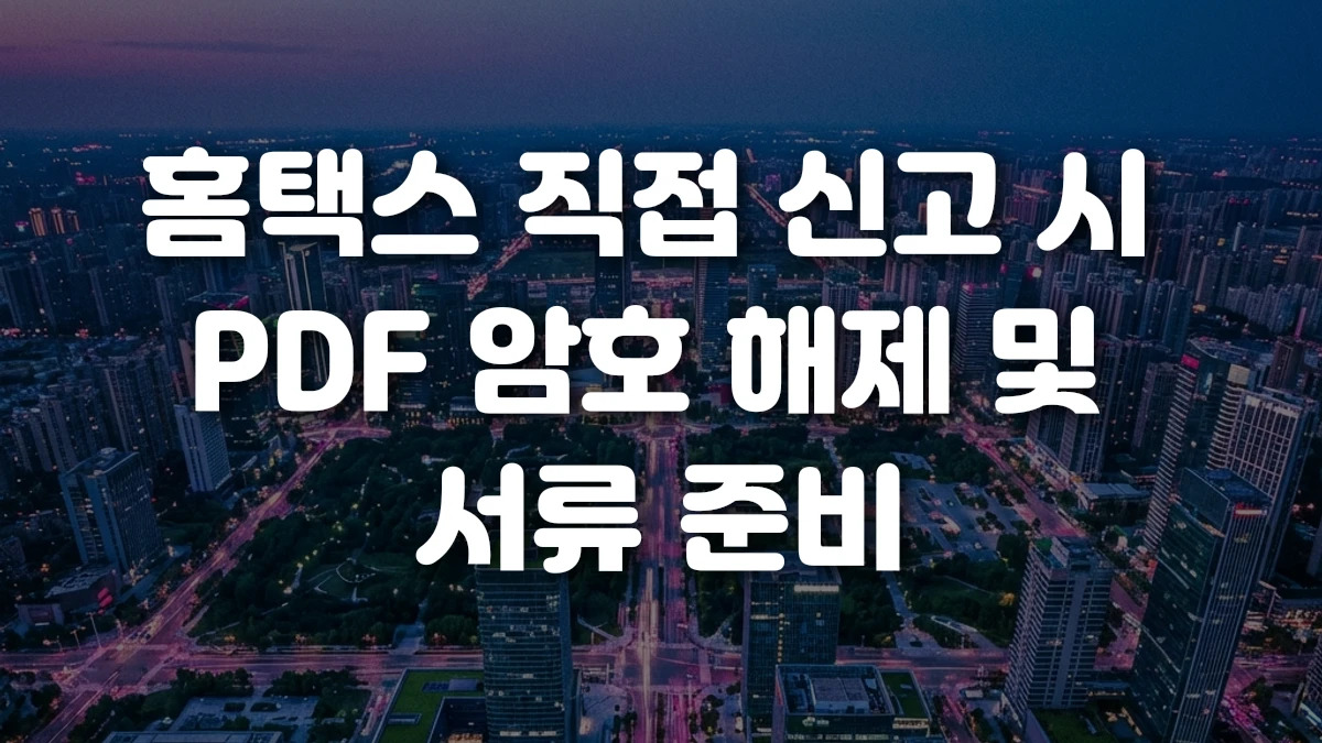 홈택스 직접 신고 시 PDF 암호 해제 및 서류 준비