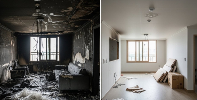 화순 화재청소 후 복구 인테리어