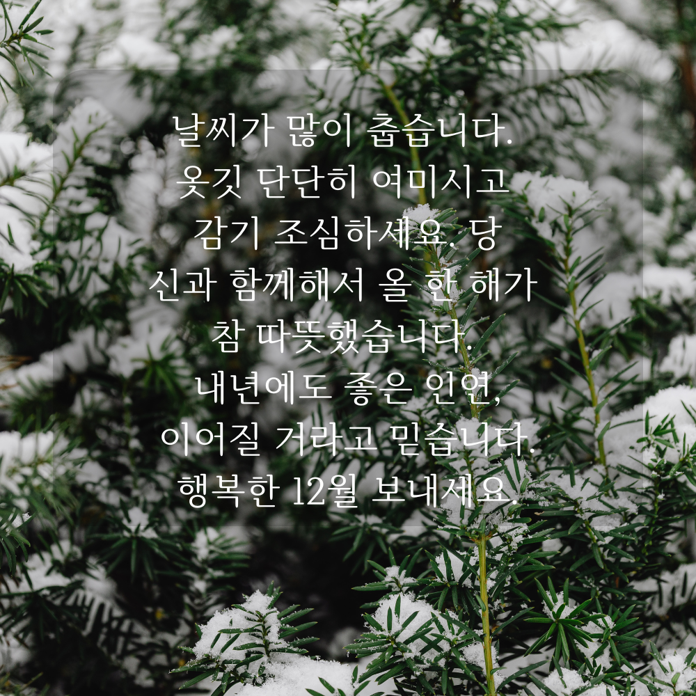 2025년 12월 인사말 문구 이미지 모음 글귀