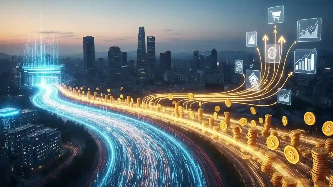 <img src="ai_text_as_core_asset_transforming_into_capital_flow_and_meeting_market_demand.webp" alt="AI 텍스트가 시장 갈증을 해소하며 경제적 가치로 환원되는 과정을 표현한 이미지 입니다">