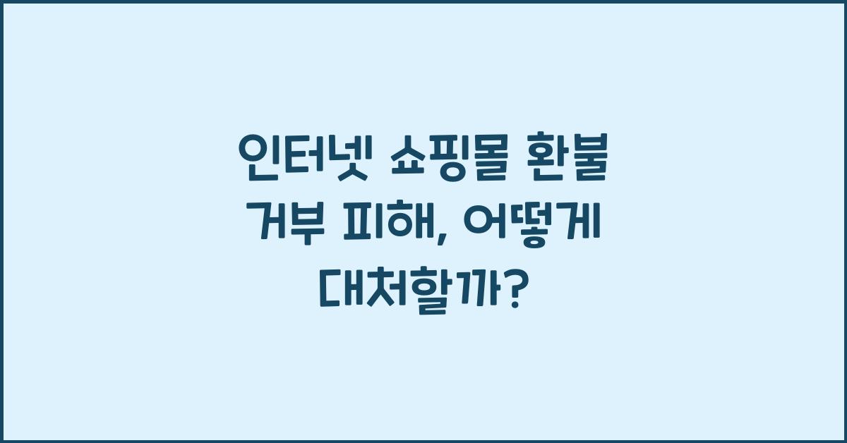 인터넷 쇼핑몰 환불 거부 피해
