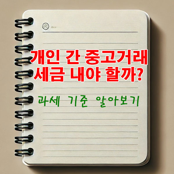 개인 간 중고거래, 세금 내야 할까? 과세 기준 알아보기