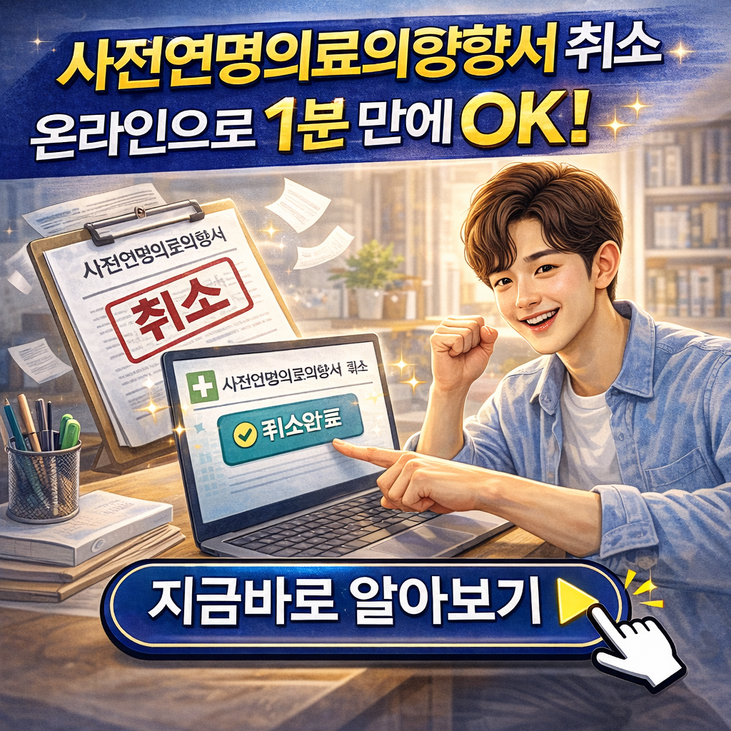 사전연명의료의향서 취소, 온라인으로 1분 만에 끝내는 법 (2026 최신판)