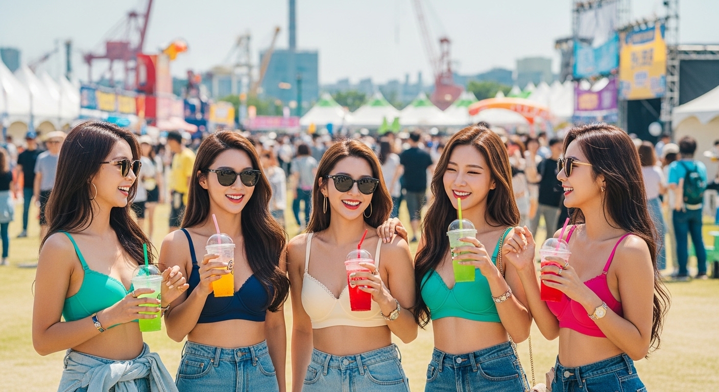 축제를 즐기는 여인들