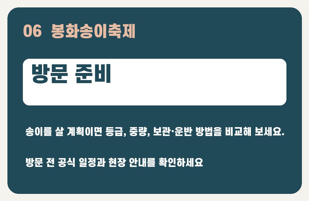 봉화송이축제 방문 준비 안내 그래픽