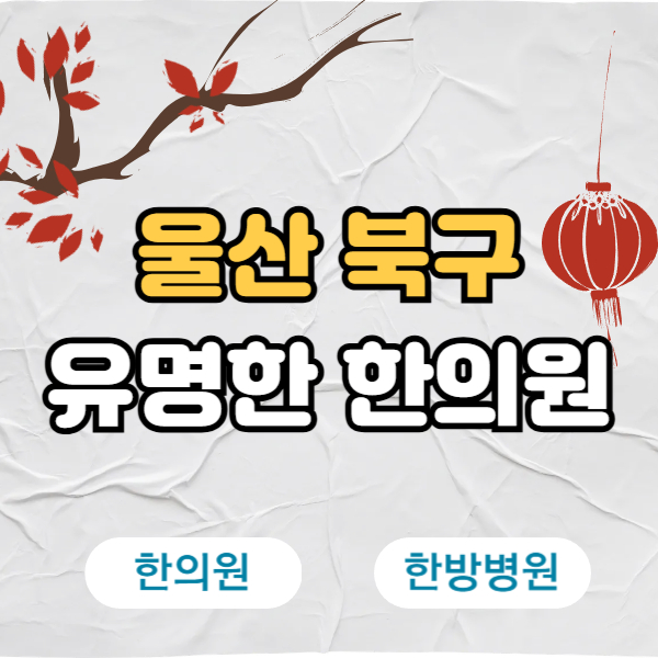 울산 북구 한의원 추천 TOP5 양심 한의원 유명한 곳