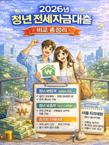청년 전세자금대출 비교 총정리! 내게 맞는 전세대출은 뭘까? 금리·한도·소득 기준까지