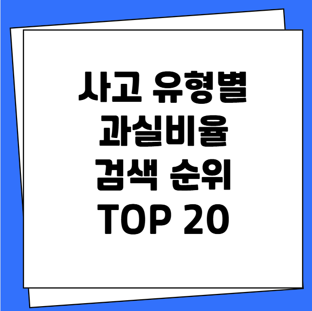 사고 유형별 과실비율 검색 순위