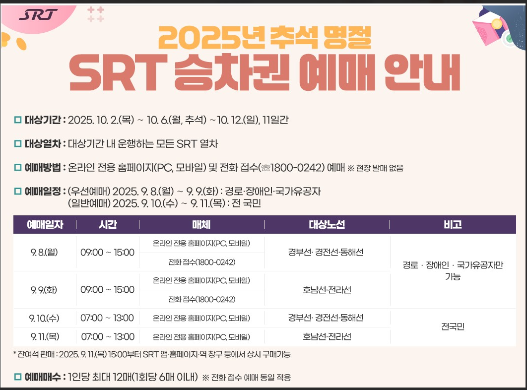 SRT예매