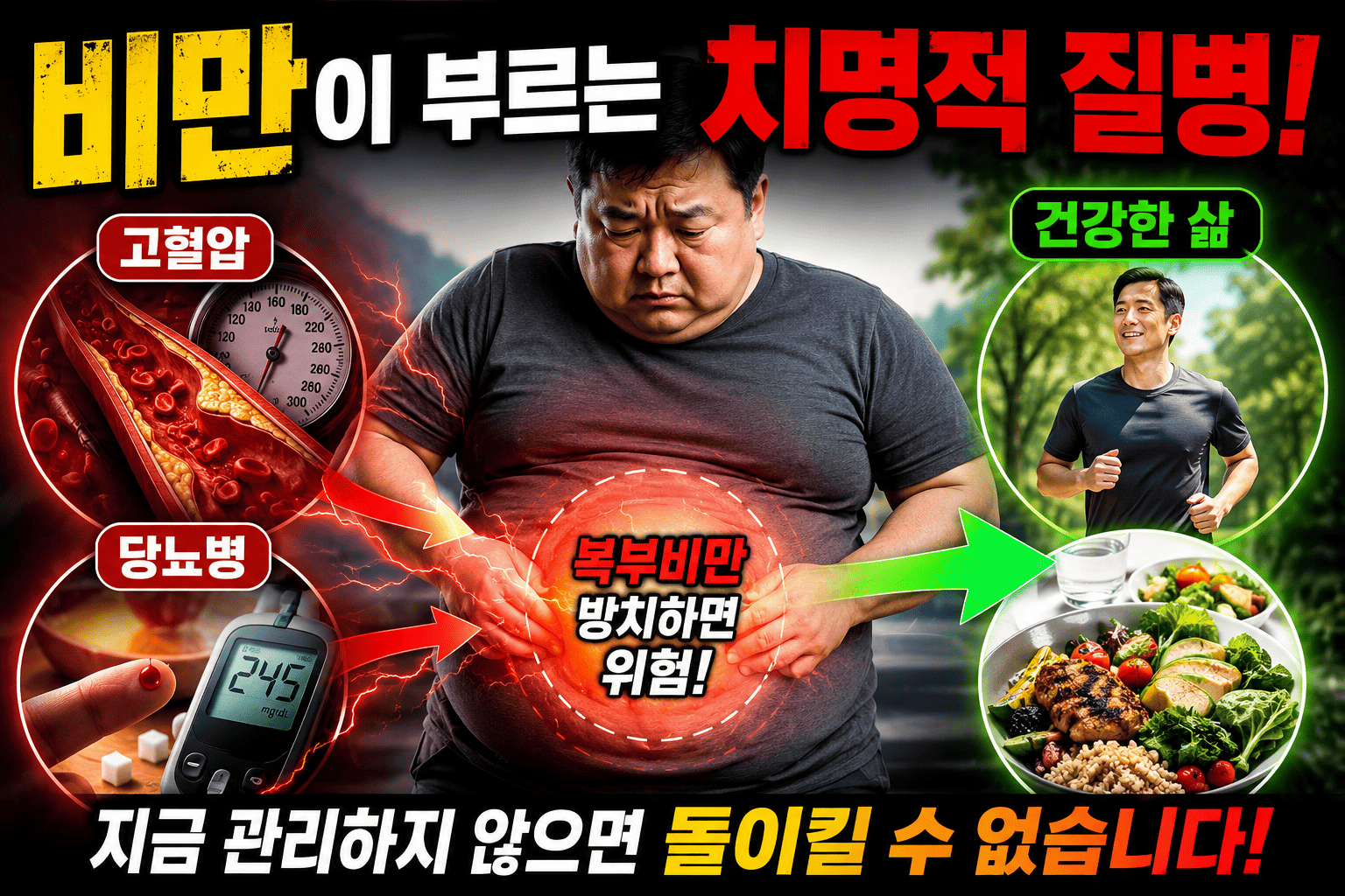 비만과 질병 관계 분석 (고혈압, 당뇨, 의학정보)