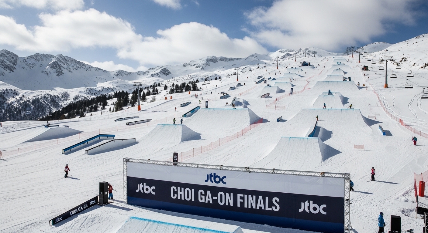 최가온 선수의 결선이 열리는 이탈리아 리비뇨 스노파크 전경