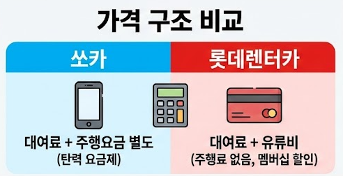 제주도 쏘카 vs 롯데렌터카