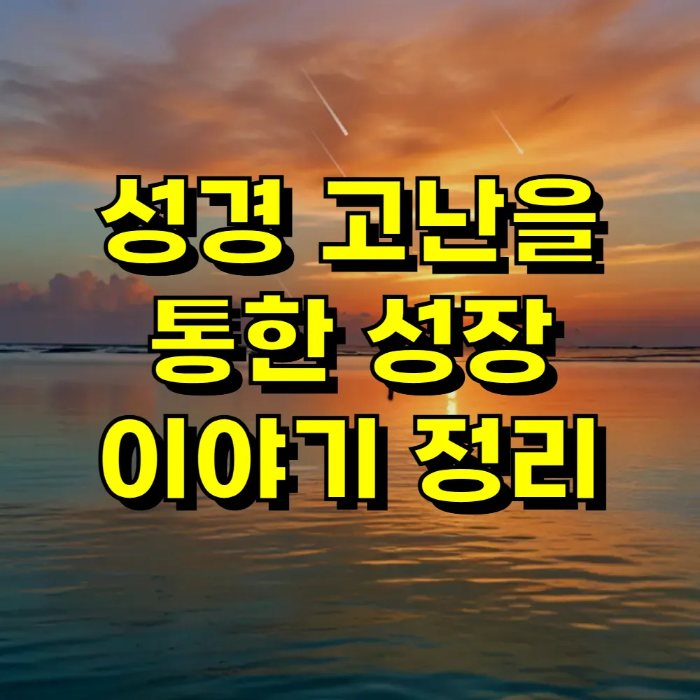 성경 고난을 통한 성장 이야기 정리