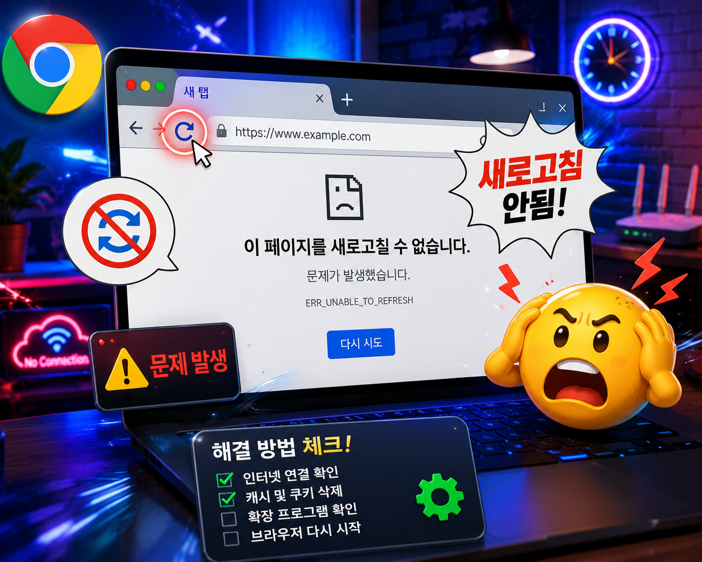 크롬 새로고침 안됨 해결방법 총정리 F5 안눌림 새로고침 버튼 먹통 원인