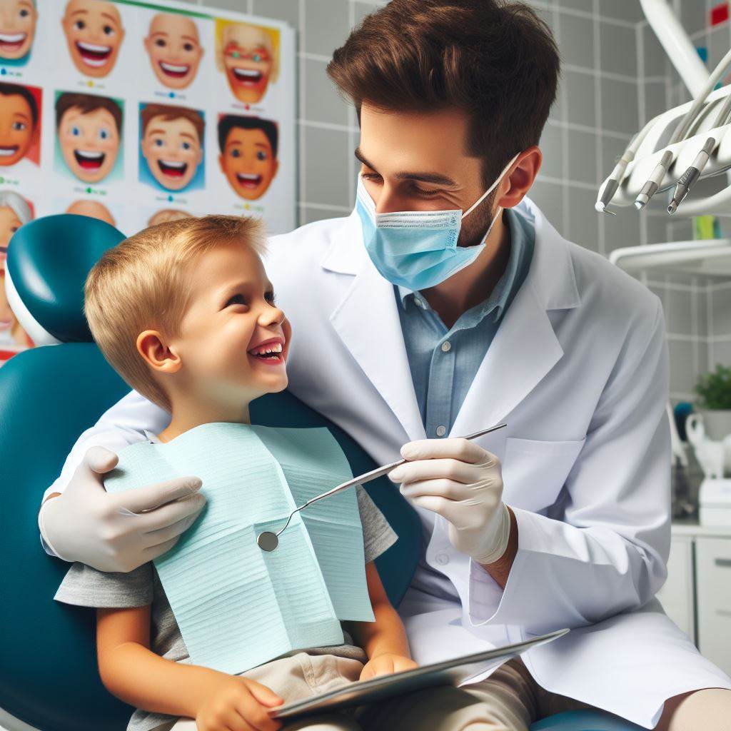 소아치과 전문의가 치료하는 모습