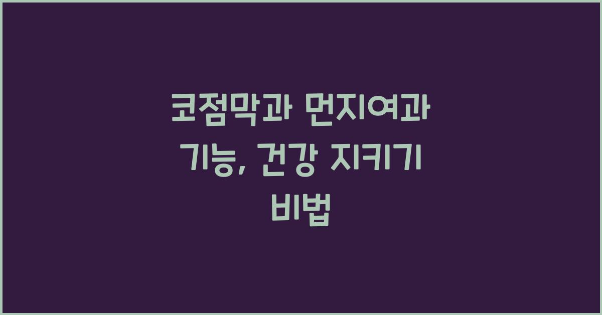 코점막, 먼지여과 기능