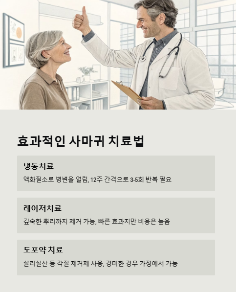 효과적인 사마귀 치료법