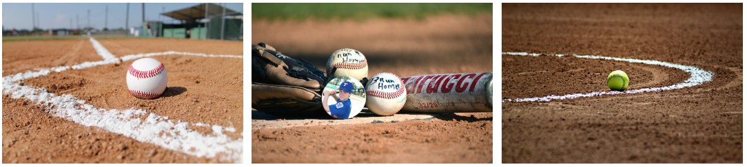 야구장-위에-놓인 -야구공-모음-사진