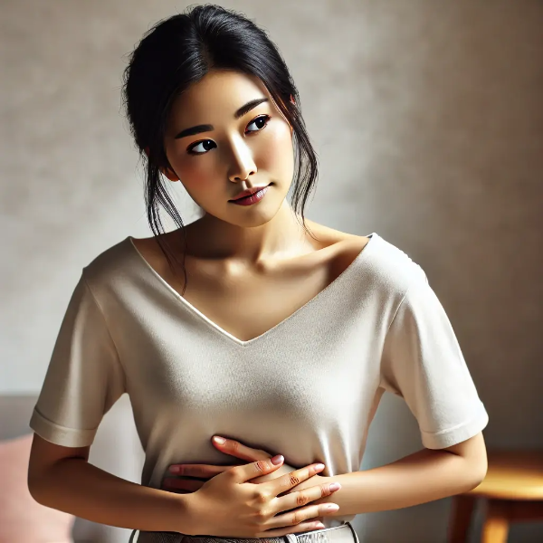 부작용을 고민하는 동양인 여성