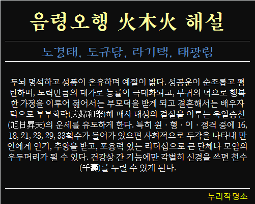 음령오행-화목화-해설