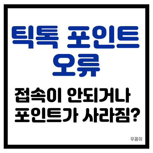 틱톡 포인트 접속 오류 안됨 사라짐 해결 방법