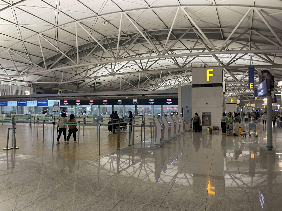 티웨이 항공의 인천공항 카운터