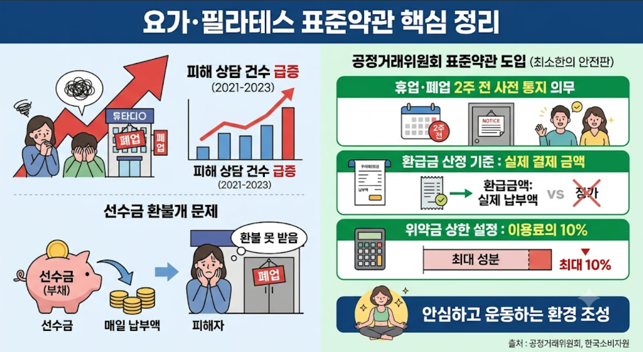 요가·필라테스 표준약관(표준약관, 환급, 선결제)