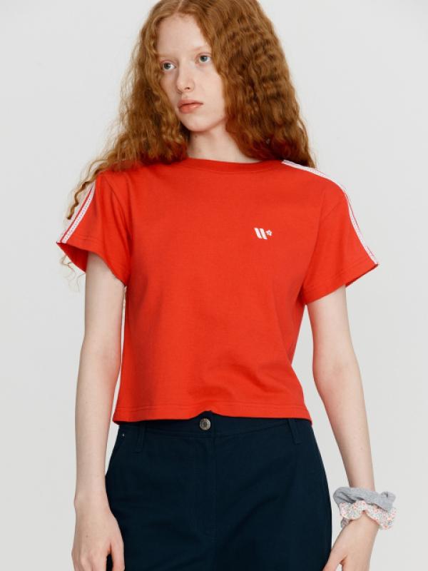 헤지스레이디스 헤지스 여성 WEHOURS레드 크롭기장 반팔티셔츠 HSTS3BH53R2 335726