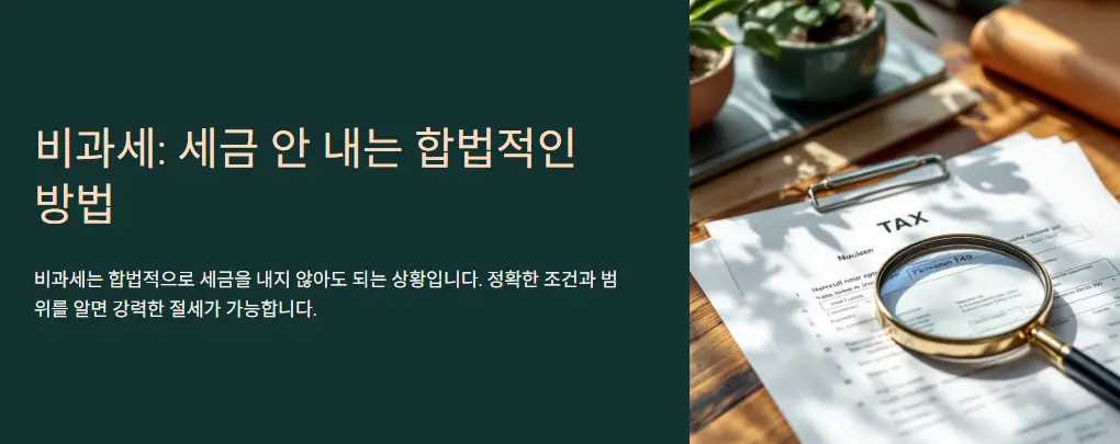 한눈에 보는 비과세 알기