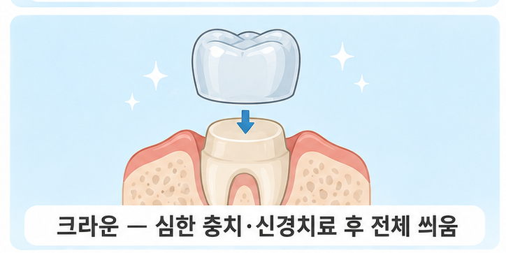 크라운 &mdash; 치아 전체를 씌우는 방식