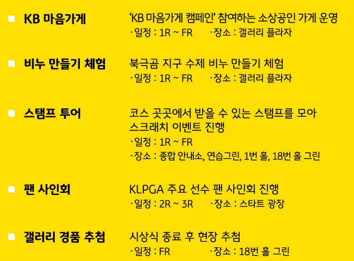 KB금융 스타챔피언십 순위별상금 리더보드