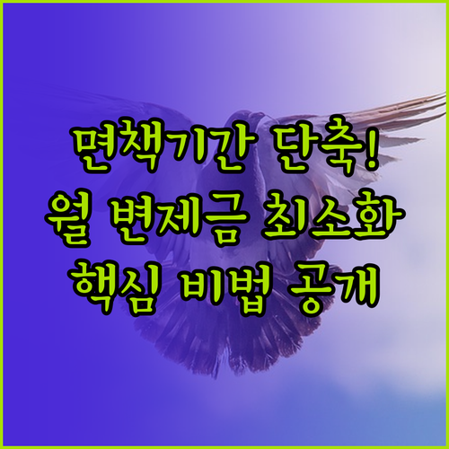 개인회생 면책 기간 단축과 월 변제금..