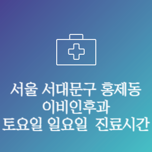 서울 서대문구 홍제동 이비인후과 주말 토요일 일요일 문여는 병원 진료시간