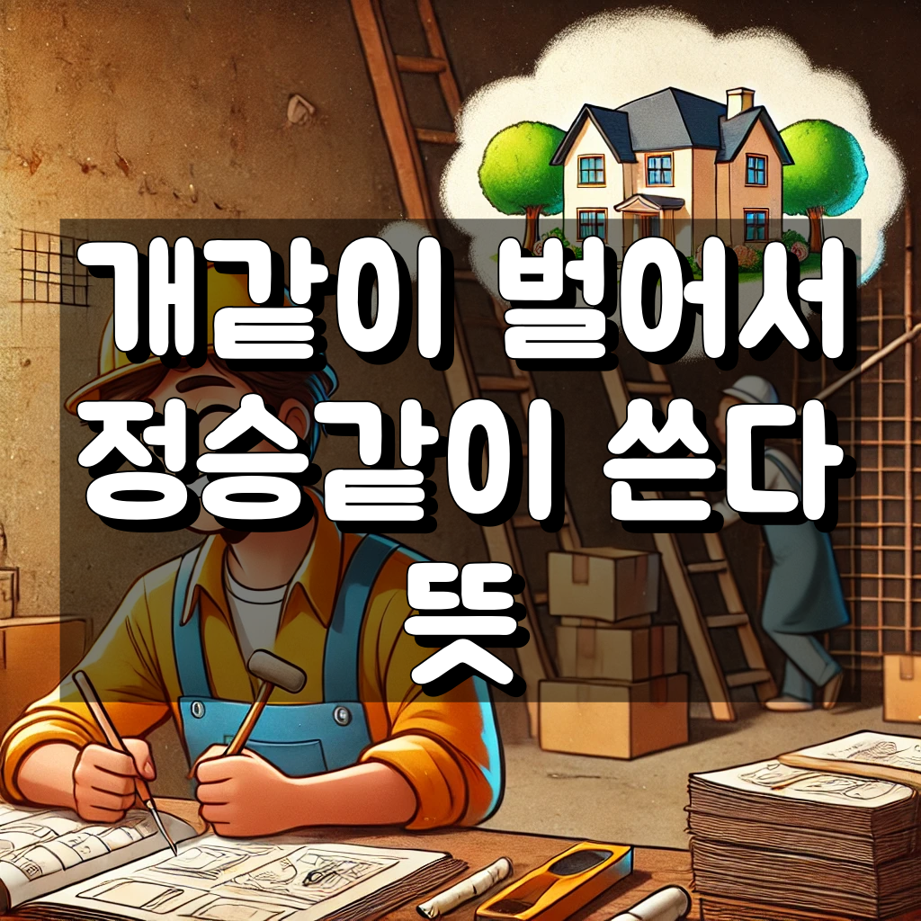 개같이 벌어서 정승같이 쓴다 뜻, 사용 상황, 예시 대표 이미지