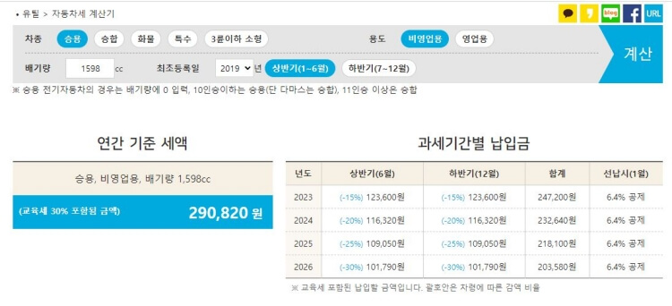자동차세-계산