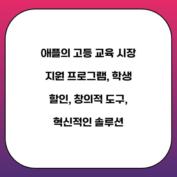 애플의 고등 교육 시장 지원 프로그램