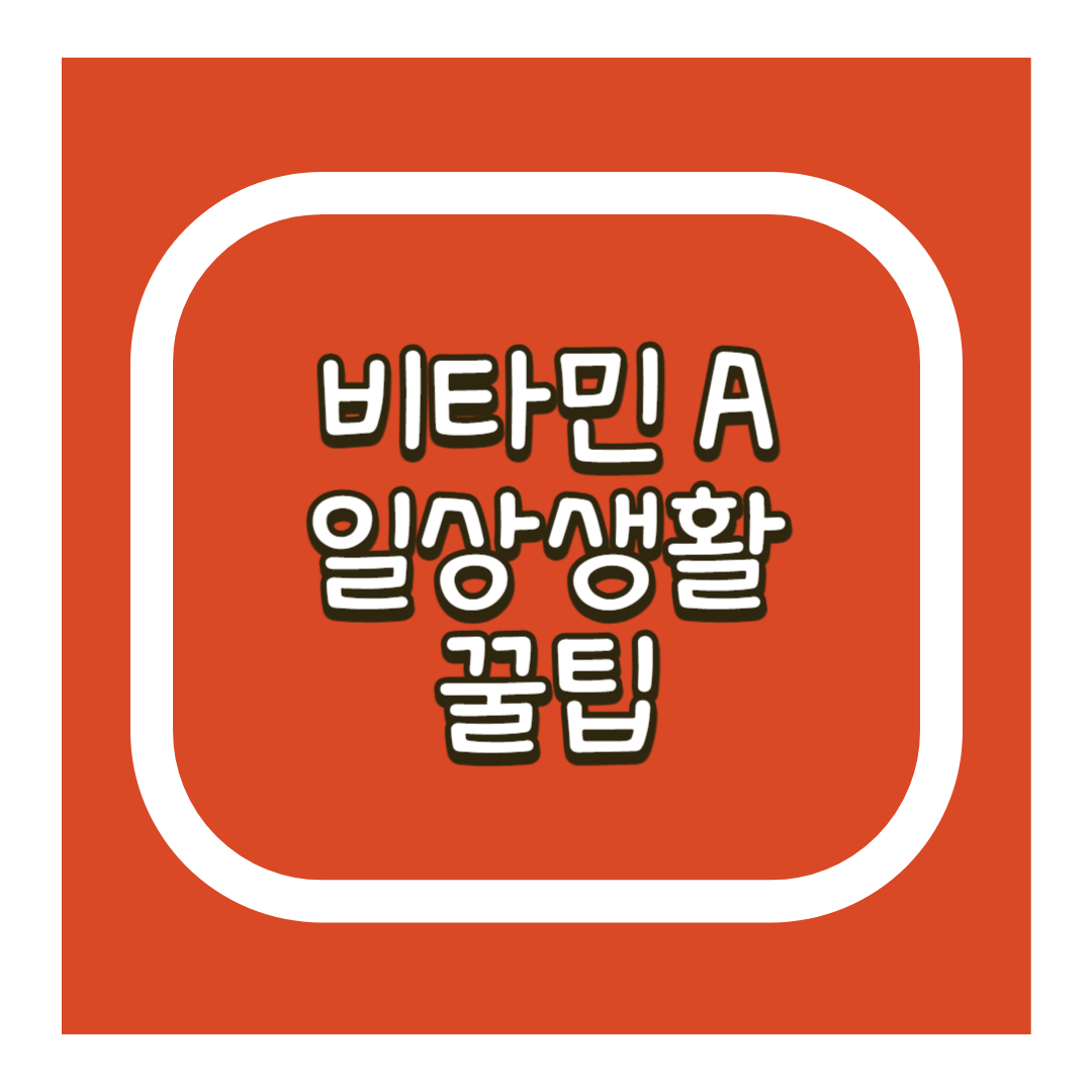 비타민 a 일상생활에서의 꿀팁