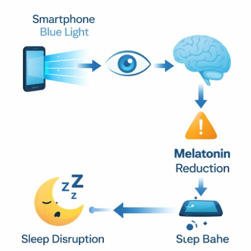 블루라이트가 멜라토닌 분비와 수면에 미치는 영향