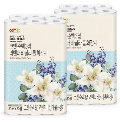코멧 순백 3겹 라벤더 바닐라 롤화장지 + 가성비 대용량 휴지 추천