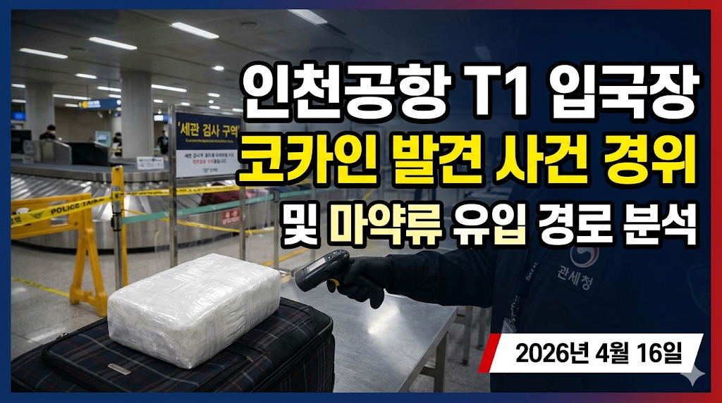 인천공항 1터미널 입국장 코카인 발견 사건 경위와 마약류 유입 경로 분석 (2026년 4월 16일)