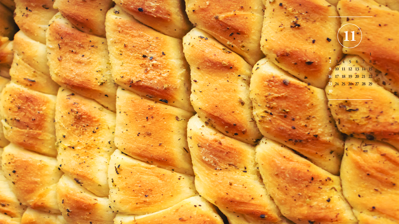 12 빵 위에 시즈닝 A - 2025년11월 노트북배경화면