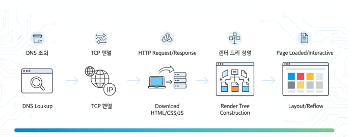 웹페이지 로딩 흐름 개념 이미지